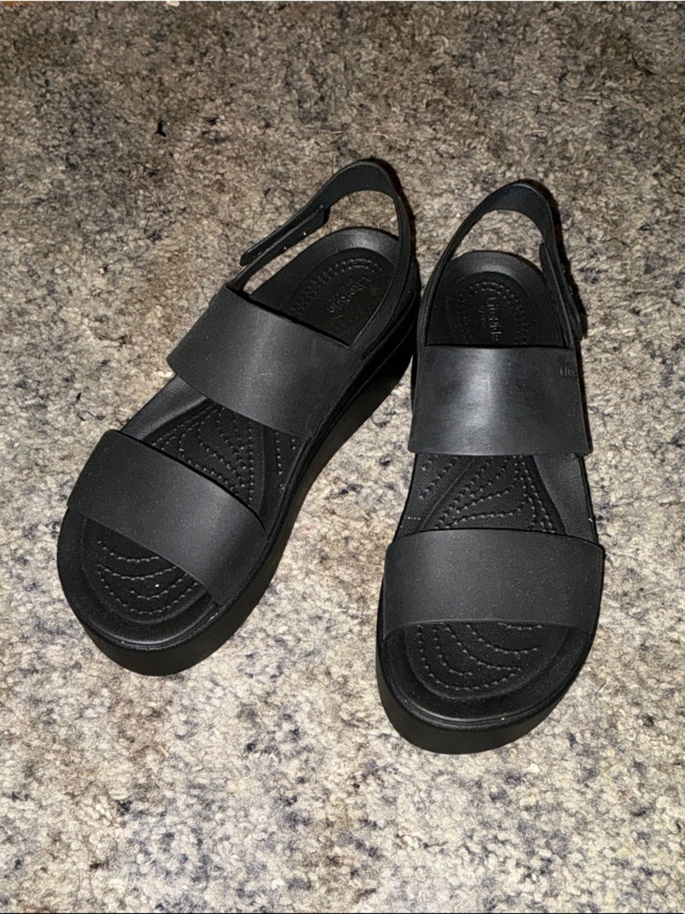 CROCS Black Women's Two-Strap Slingback Sandals
